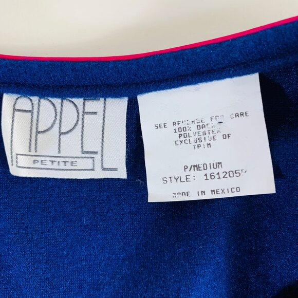 Appel Southwestern Blue Robe Petite Size M Retro Style Embroidered VTG Bathrobe - Picture 6 of 14